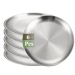 Juego de platos de acero inoxidable para barbacoa, pollo frito, plato de carne, bandeja de almacenamiento de frutas y verduras, plato de postre para pastel de fiesta, 6 uds. - AliExpress 15