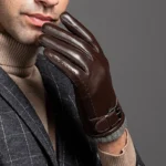 Guantes de Cuero Genuino para Hombre, Tacto y A prueba de Viento - Image 2