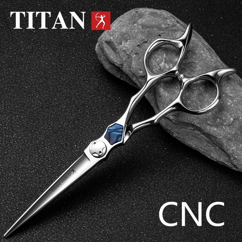 Sdf3f5fcc19e64c59a3b0c35fbbef2617z.webp Tijeras de Corte TITAN, Herramientas de Barbería, Tijeras Profesionales de Peluquería de 5.5/6.0 Pulgadas, Acero ATS314 - AliExpress - Image 1