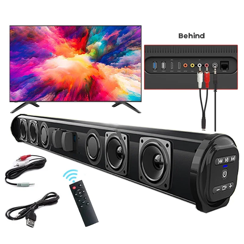 Se14096c4d1af40399e9d6bdd87c1202d8.webp Barra de Sonido Super Potente, Altavoz Bluetooth Inalámbrico Portátil, Sonido Envolvente Estéreo, Caja de Sonido para TV, Subwoofer, Radio FM, Caixa De Som - AliExpress 44 - Image 1