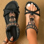 Sandalias de mujer Sandalias bohemias Sandalias de playa de suela blanda para exteriores Plataforma Zapatos casuales ligeros para mujer Sandalias planas de talla grande - Image 3