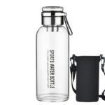 Vaso de vidrio multicapacidad con funda, taza infusora de té de vidrio extragrande portátil para exteriores, vaso para beber con separación de té y agua, taza transparente resistente al calor y al frío para preparar té, botella de agua portátil, jarra para agua fría, vaso de bebida multiusos - Image 11
