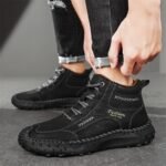 Zapatillas de moda para hombre, casuales, hechas a mano, para caminar y hacer senderismo, talla masculina, en , marrón y gris - Image 3