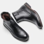 Botas de Nieve para Hombre, Cremallera Interior, Parte Superior de PU, Decoración Metálica, Forro Polar Interior, Cálidas y Cómodas, Suela de Goma, Antideslizantes y Resistentes al Desgaste - Image 9