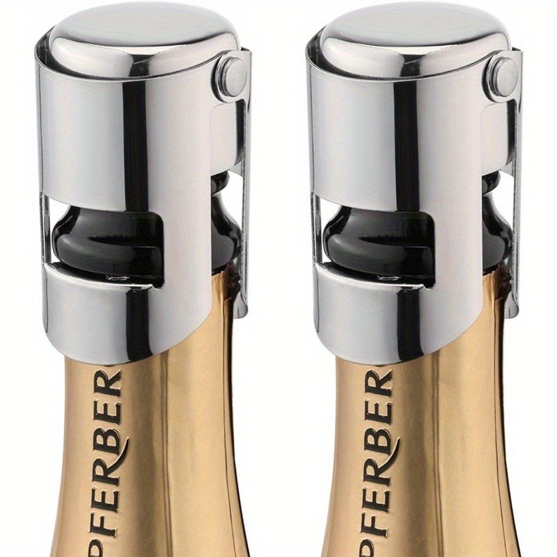 c002c53f80404879bff546a7266e6eb5-goods.jpeg Tapón para Vino y Champán con Cierre a Presión Translúcido - Tapa de Botella Reutilizable para Vino Espumoso, Cava y Prosecco - Grado Alimenticio, Plateado para el Día de San Valentín y Suministros para las Fiestas de Pascua - Image 1