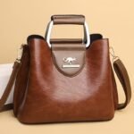 Bolso Tote Elegante de Gran Capacidad para Mujer Perfect Lily con Correa Ajustable, Bolso de Trabajo en Cuero Sintético para Viajes, Vacaciones y Transporte, Varios Colores (Rojo//Marrón y Más), Bolso de Viaje