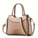 Bolso para Madre, Bolso Familiar para Mujer con Diseño de Cocodrilo Patente, Bolso de Moda Versátil y Popular de Hombro Cruzado, Regalo de Acción de Gracias - Image 8