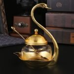 1P Tarro de Azúcar de Vidrio Cisne, Tarro de Condimentos de Cocina, Tarro de Sal, Tarro de Saborizantes, Caja de Condimentos para Restaurante, Tarro de Azúcar para Cafetería, Ideal para Regalos o Accesorios de Boda, Adornos para Mesa del Hogar - Image 6