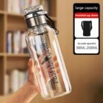 Vaso de vidrio multicapacidad con funda, taza infusora de té de vidrio extragrande portátil para exteriores, vaso para beber con separación de té y agua, taza transparente resistente al calor y al frío para preparar té, botella de agua portátil, jarra para agua fría, vaso de bebida multiusos