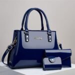 Nuevo Conjunto de Tres Piezas de Moda Casual para Mujer 2024, Bolso de Mano Brillante Patentado de Gran Capacidad, Bolsos Tote Multicapa, Bolsos Cruzados, Bolsos de Hombro Versátiles para Madres de Edad Media - Image 9