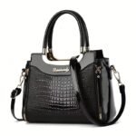Bolso para Madre, Bolso Familiar para Mujer con Diseño de Cocodrilo Patente, Bolso de Moda Versátil y Popular de Hombro Cruzado, Regalo de Acción de Gracias - Image 6