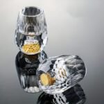 6 vasos elegantes de vidrio para shot con detalles de hojas doradas - Vasos de 15 ml/0.5 oz para mezcal/tequila, reutilizables, lavables a máquina, perfectos para regalo del Día del Padre - Image 3