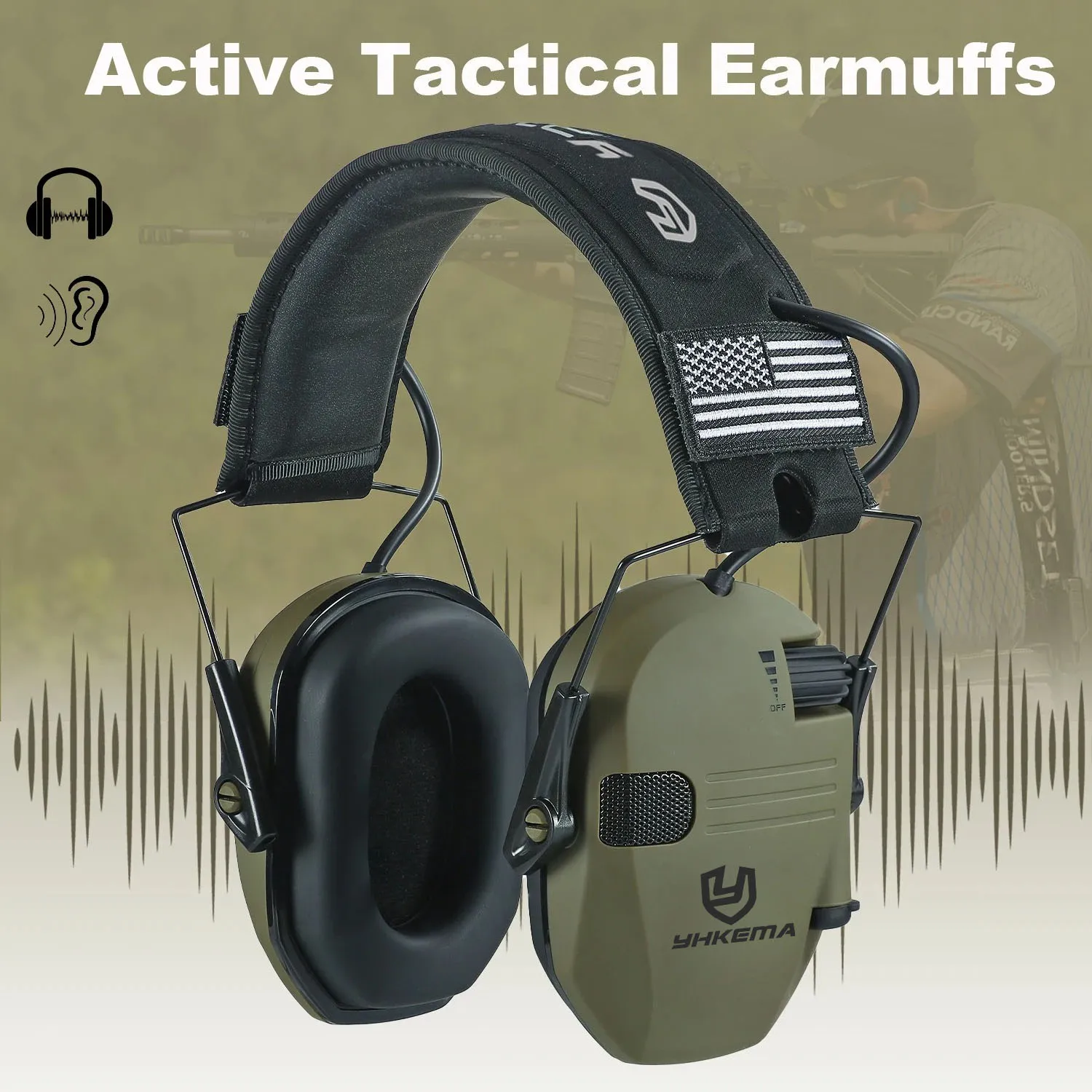 S0b050ab9ed884e53877a58525b2627ffS.webp Orejeras electrónicas para tiro, auriculares tácticos, protección auditiva antiruido para caza, defensor de oídos, amplificación de sonido - Image 1