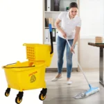 Cubo para Mopa de 32L con Escurridor | Cubo para fregar amarillo | Cubo para fregona | Cubo de fregado industrial | Mopa Baldi con Ruedas - Image 5