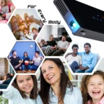 WZATCO CP09 Proyector Láser DLP Pico Mini Micro con Sistema Operativo Android, WIFI, Bluetooth, Portátil, con Batería para Cine en Casa - Image 4