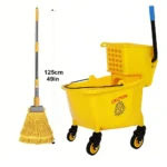 Cubo para Mopa de 32L con Escurridor | Cubo para fregar amarillo | Cubo para fregona | Cubo de fregado industrial | Mopa Baldi con Ruedas - Image 4