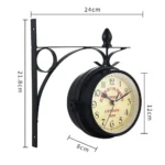 Reloj de pared de doble cara de alta calidad, reloj de Metal Retro duradero, decoración del hogar, decoración de jardín, estación de tren - AliExpress 15 - Image 6