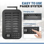 Sistema de Llamada Inalámbrico Impermeable de 16 Pagers con Alcance de 200m para Restaurantes, Food Trucks, Residencias de Ancianos, con Vibración, Luz Intermitente y Sonido - Image 5