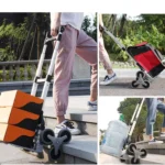 Carro de escalada de escaleras para carga superior, 330 libras, todoterreno, camión de mano para escalar escaleras con cuerda elástica, carrito plegable portátil - Image 3