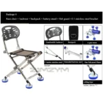 Silla de pesca con rodamiento de 150KG, taburete de pesca plegable todo terreno, muebles de exterior ajustables multifunción para descanso de pesca en la playa - Image 5