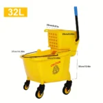 Cubo para Mopa de 32L con Escurridor | Cubo para fregar amarillo | Cubo para fregona | Cubo de fregado industrial | Mopa Baldi con Ruedas - Image 6