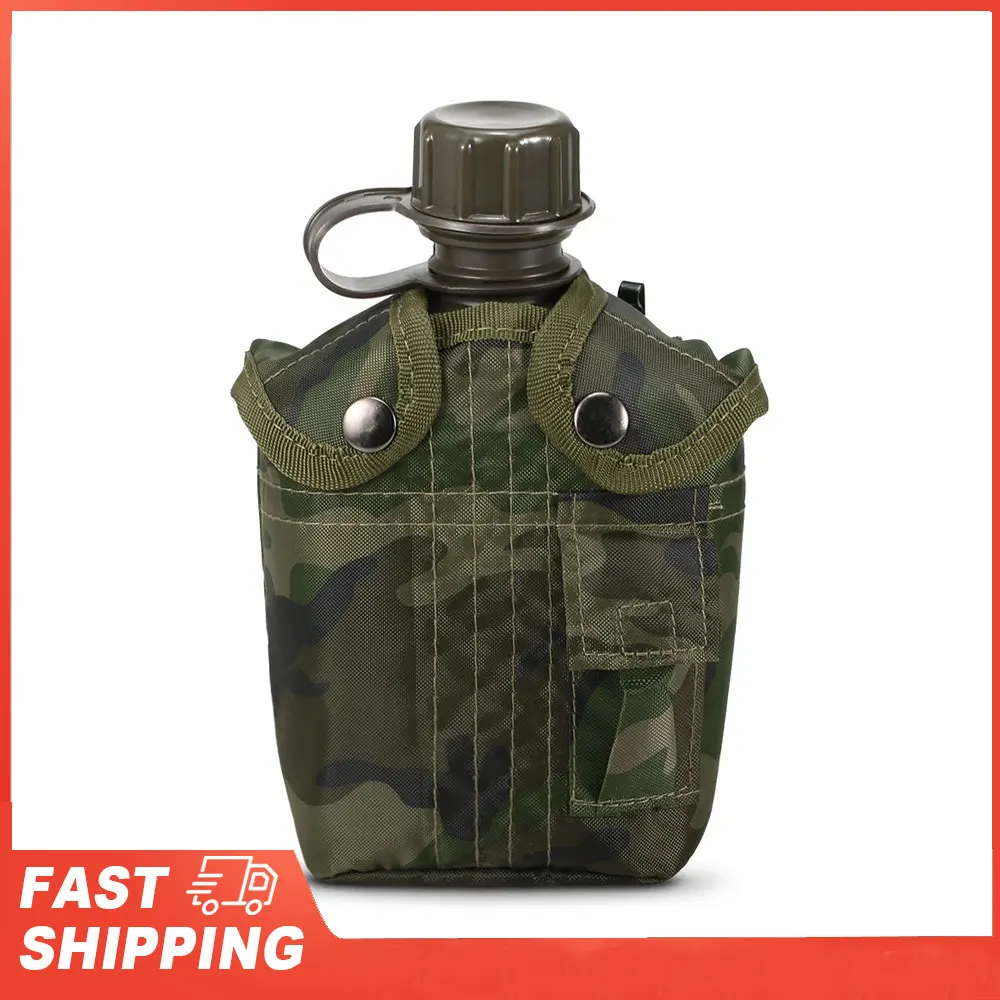 S66174b2341384e69967ea5c7ea8b9ac6G.webp Botella de agua de supervivencia para senderismo, hervidor de agua de 1L, botella de cantimplora militar para exteriores, Camping con cubierta, botella de agua hinchable 2020 - AliExpress 18 - Image 1