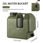 Cubo de agua de 15/20L, bolsa de agua portátil de gran capacidad para acampar con grifo desmontable, sin fugas, para acampar, pescar, hacer pícnic y senderismo - AliExpress 34