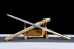 Espada medieval tallada con ácido corroído, katana de acero de alto manganeso, oro amarillo, equipado con arma afilada, katana, 110cm - Image 5
