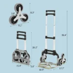 Carro de escalada de escaleras para carga superior, 330 libras, todoterreno, camión de mano para escalar escaleras con cuerda elástica, carrito plegable portátil - Image 6