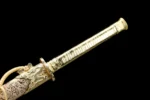 Espada medieval tallada con ácido corroído, katana de acero de alto manganeso, oro amarillo, equipado con arma afilada, katana, 110cm - Image 3