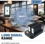 Sistema de Llamada Inalámbrico Impermeable de 16 Pagers con Alcance de 200m para Restaurantes, Food Trucks, Residencias de Ancianos, con Vibración, Luz Intermitente y Sonido - Image 3