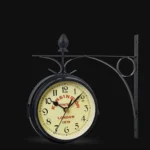 Reloj de pared de doble cara de alta calidad, reloj de Metal Retro duradero, decoración del hogar, decoración de jardín, estación de tren - AliExpress 15 - Image 5