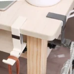 Gancho de borde de escritorio ajustable, colgador de bolsa colgante sin perforaciones, soportes de bolso extraíbles, gancho de mesa multifuncional plegable magnético - Image 3