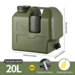 Cubo de agua de 15/20L, bolsa de agua portátil de gran capacidad para acampar con grifo desmontable, sin fugas, para acampar, pescar, hacer pícnic y senderismo - AliExpress 34 - Image 3