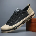 Nuevos zapatos de lona para conducir, zapatos de lona vulcanizados con cordones para hombre, mocasines planos de diseñador para hombre, zapatillas informales antideslizantes para hombre 24140 - Image 3
