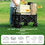 Carrito de camping para exteriores, con espacio para acostarse, ruedas todoterreno, plegable - AliExpress 15 - Image 4