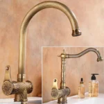 Grifos de Lavabo de Bronce Antiguo, Grifo de Baño de Latón para Agua Fría y Caliente, Grifo de Lavabo Montado en Cubierta, Grifo de Cocina - AliExpress 13 - Image 5