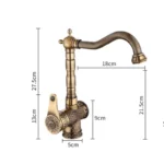Grifos de Lavabo de Bronce Antiguo, Grifo de Baño de Latón para Agua Fría y Caliente, Grifo de Lavabo Montado en Cubierta, Grifo de Cocina - AliExpress 13 - Image 6