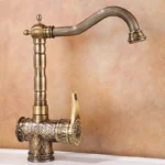 Grifos de Lavabo de Bronce Antiguo, Grifo de Baño de Latón para Agua Fría y Caliente, Grifo de Lavabo Montado en Cubierta, Grifo de Cocina - AliExpress 13 - Image 3